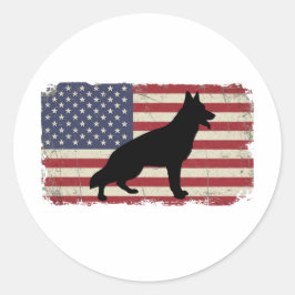Adesivo Patriótico DOG American Flag Vintage