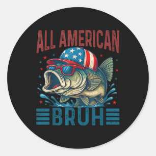 Adesivo Patriótico Engraçado Todo Americano Bruh Flag 4º D