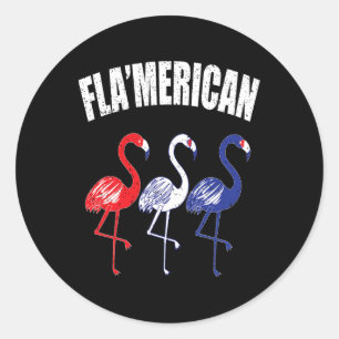 Adesivo Patriótico Flamingo Vermelho Branco Azul 4 de julh