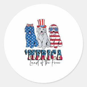 Adesivo Patriótico Goldendoodle Dog 4 de julho América EUA