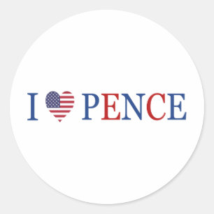 Adesivo Patriótico I Heart Love Mike Pence Flag