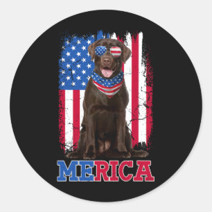 Adesivo Patriótico Labrador 4 De Julho Usa Choco Patriótic