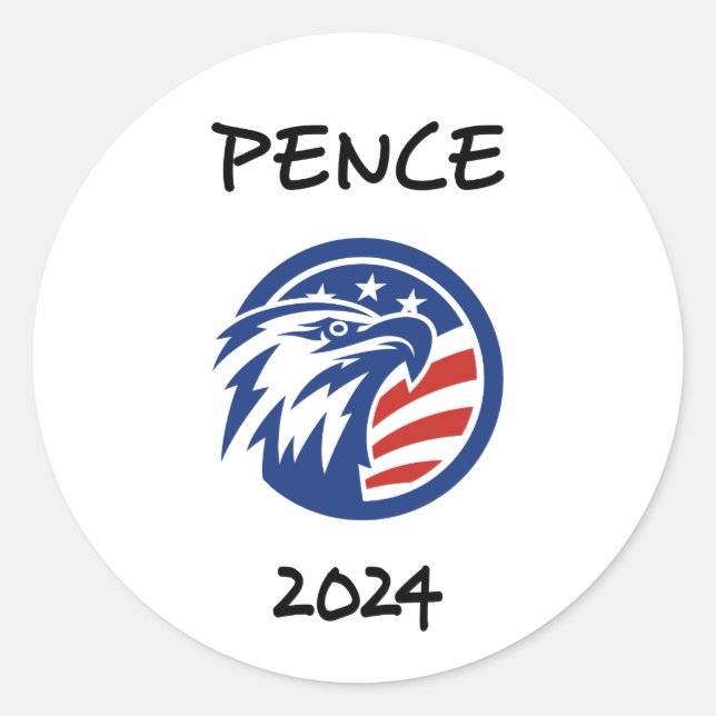 Adesivo Patriótico Mike Pence 2024 Eletion Eagle T-Shirt (Frente)