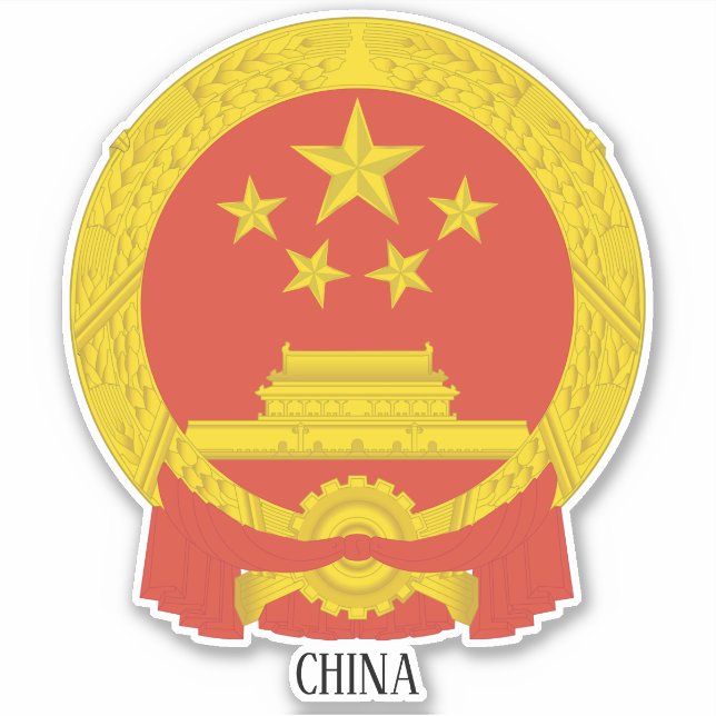 Adesivo Patriótico Nacional do Emblema Chinês (Frente)