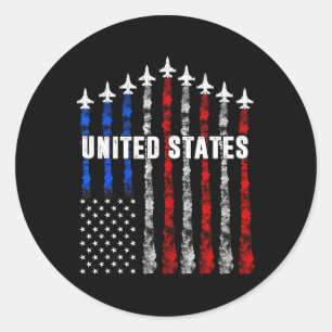 Adesivo Patriótico Vermelho Branco Azul Usa Bandeira Jatos