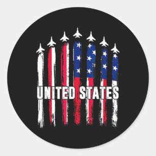 Adesivo Patriótico Vermelho Branco Azul Usa Bandeira Jatos