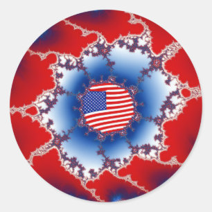 Adesivo Patriótico Vermelho Branco e Bandeira Azul America