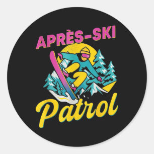 Adesivo Patrulha de Après-ski Divertida Retro Snowboard E 