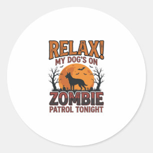 Adesivo Patrulha de Cão Zumbi Camisa Vintage de Halloween
