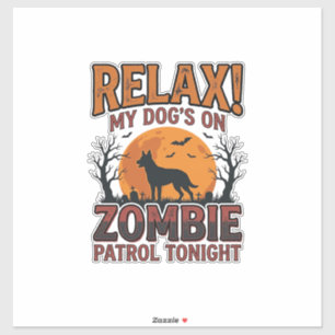 Adesivo Patrulha de Cão Zumbi Camisa Vintage de Halloween