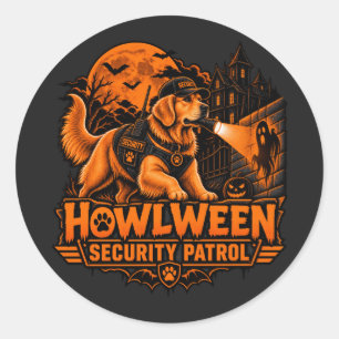 Adesivo Patrulha de Segurança Howlween Golden Retriever no