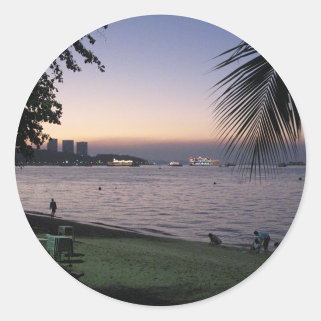 Adesivo Pattaya Beach Sunset.. Chonburi, Tailândia (Frente)
