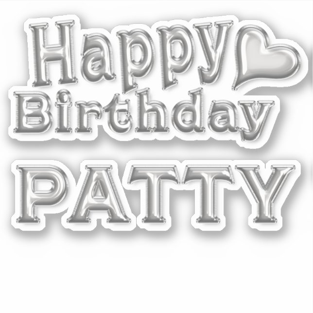 Adesivo Patty Happy Birthday silver Aufkleber Sticker (Frente)
