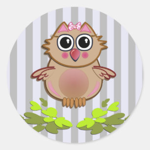 Adesivo Pau bonito com o primeiro voo do Baby Owl