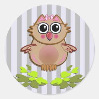 Adesivo Pau bonito com o primeiro voo do Baby Owl