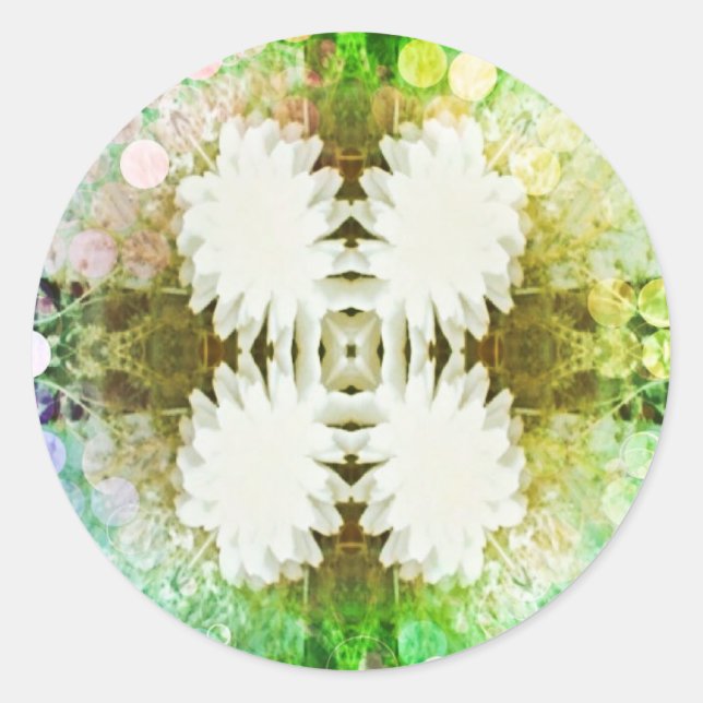 Adesivo Pau clássico redondo em floco de neve, brilhante (Frente)