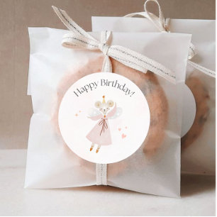 Adesivo Pau de aniversário feliz, Design de rato bonito