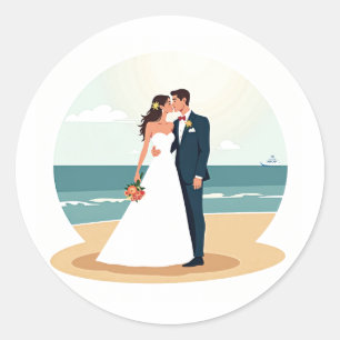 Adesivo Pau de Beijo de Praia de Casamento