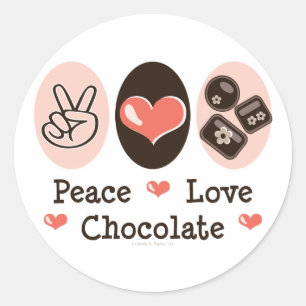 Adesivo Pau de Chocolate Peace Love