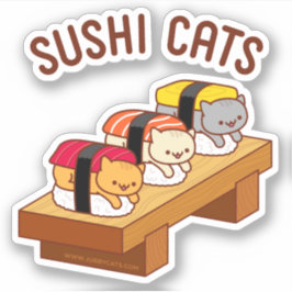 Adesivo Pau de Gato Engraçado - GATOS SUSHI