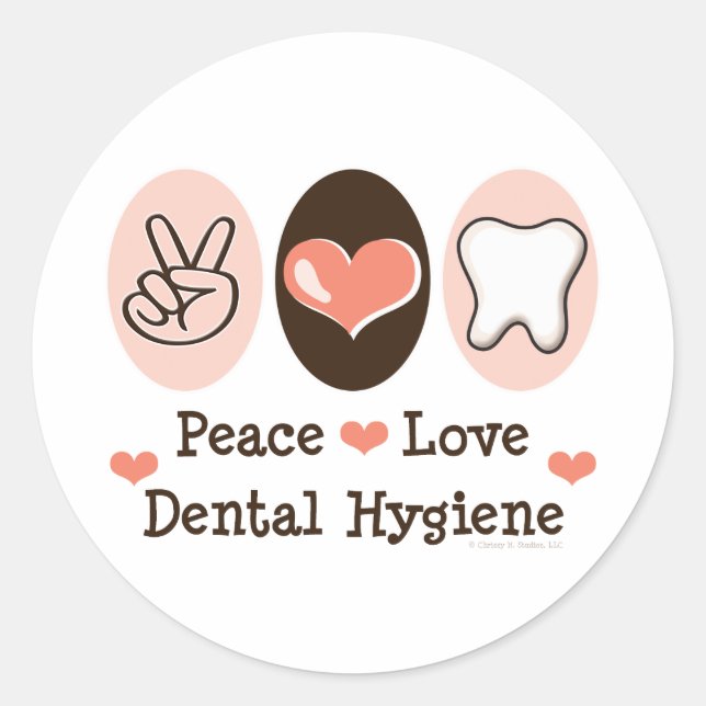 Adesivo Pau de Higiene Dental do Peace Love (Frente)