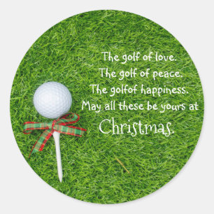 Adesivo Pau de Natal de golfe com bola de golfe e teta