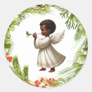 Adesivo Pau de Natal do Anjo Africano Americano