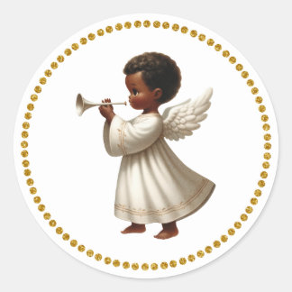 Adesivo Pau de Natal do Anjo Africano Americano