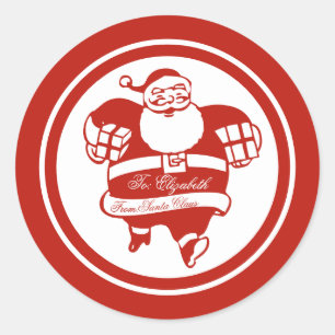 Adesivo Pau de Presente de Natal do Papai Noel Engraçado