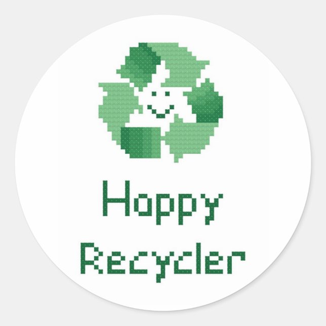 Adesivo Pau de Reciclagem Feliz (Frente)