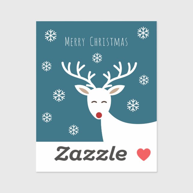 Adesivo Pau de renas brancas de Natal (Folha)