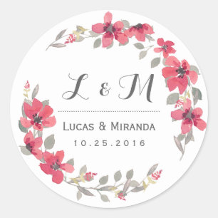 Adesivo Pau Floral Rosa Rústico, Pau de Casamento Monogra