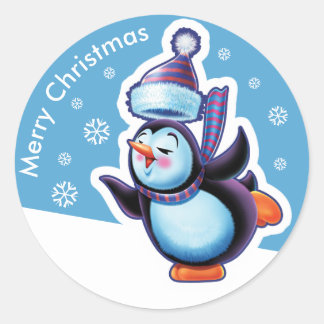 Adesivo Pau pinguim pinguim azul de Natal.