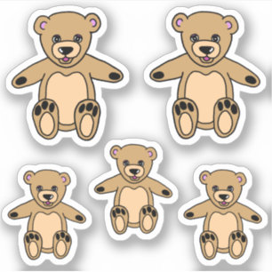 Adesivo Pau-punho-pintado com um belo urso-pelado