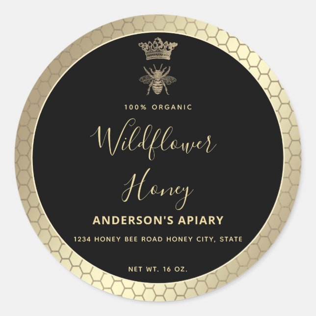 Adesivo Pau quadrado da rainha da abelha de boi de mel (Frente)