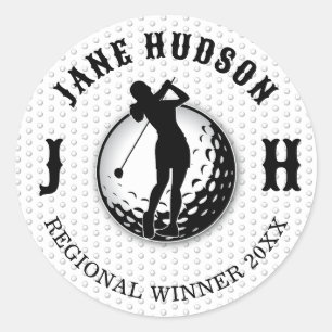 Adesivo Pau redondo clássico de golfe elegante minimalista