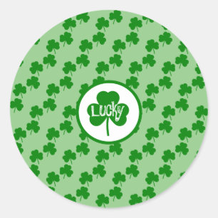Adesivo Pau redondo clássico de Saint Patrick, um trevo s