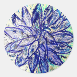 Adesivo Pau redondo clássico Rare Blue Dahlia