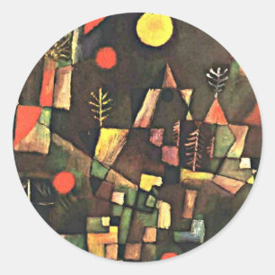 Adesivo Paul Klee - Lua Cheia, pintura famosa, 