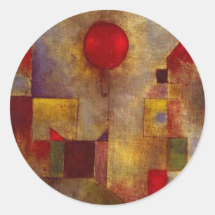 Adesivo Paul Klee Red Balloon Abstrato Arte Colorida