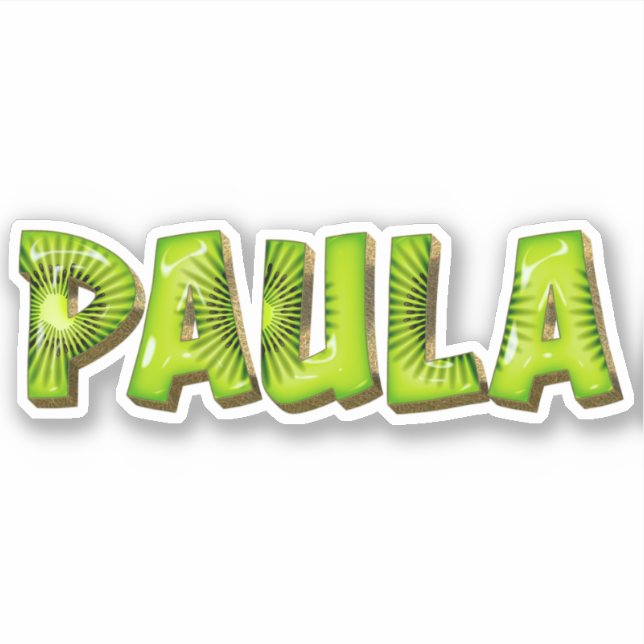 Adesivo Paula Name Kiwi Design Aufkleber Sticker (Frente)