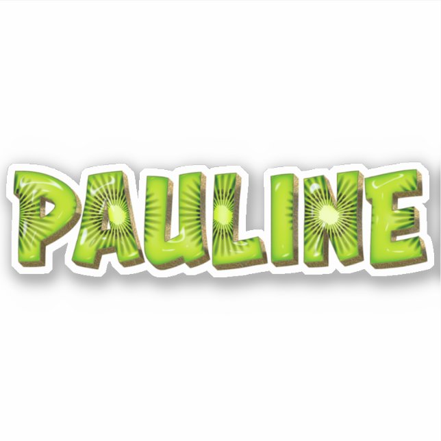 Adesivo Pauline Name Kiwi Design Aufkleber Sticker (Frente)