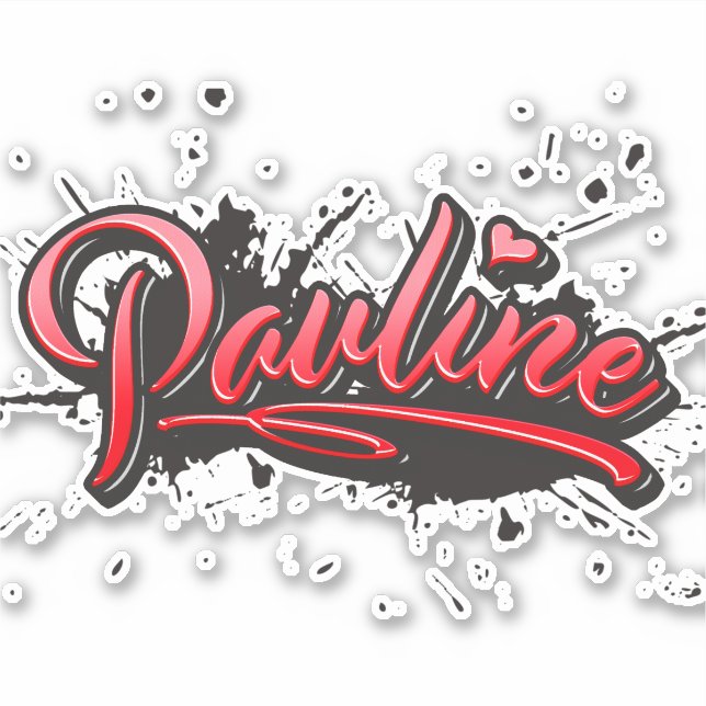 Adesivo Pauline red Heart Graffiti Aufkleber Sticker (Frente)