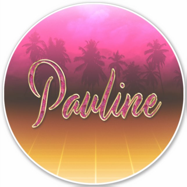 Adesivo Pauline Vorname Name golden pink Aufkleber Sticker (Frente)