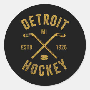 Adesivo Paus de hóquei no gelo vintage Detroit Mi Detroit 