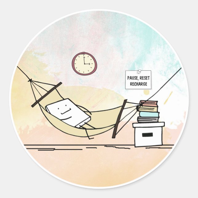 Adesivo Pausar, Redefinir, Recarregar (Frente)