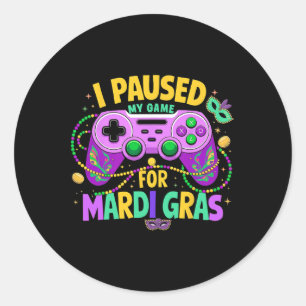 Adesivo Pausei Meu Jogo Para O Jogo De Jogo Do Mardi Gras.