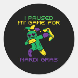Adesivo Pausou Meu Jogo Para Jovens Mardi Gras Jester Dab