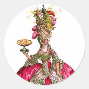 Adesivo Pavão de Maria Antonette e bolo