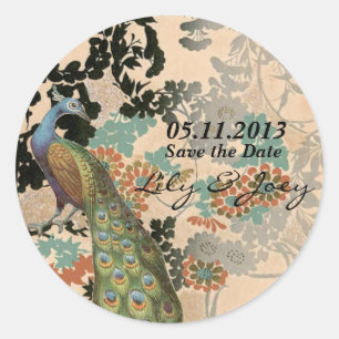 Adesivo Pavão do vintage